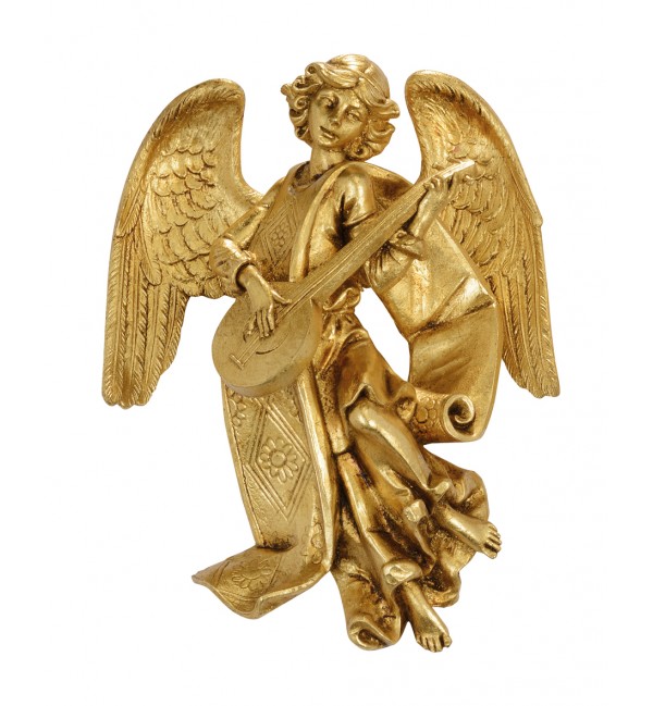 Engel mit Mandoline (470) Blattgold Höhe 17 cm