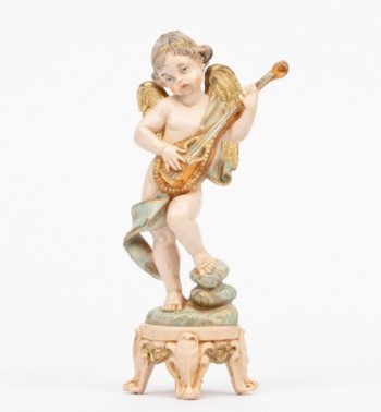 Engel mit Mandoline (64) Porzellanimitation Höhe 16 cm