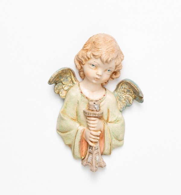 Engel mit Kerzenleuchter (165) Porzellanimitation Höhe 20 cm