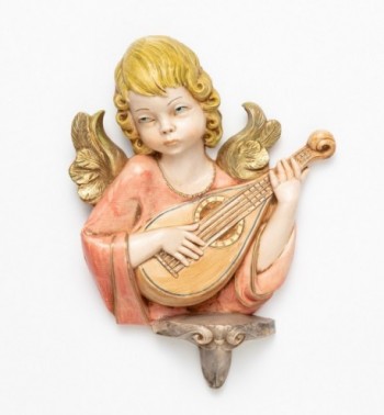 Engel mit Mandoline (168) Porzellanimitation Höhe 20 cm