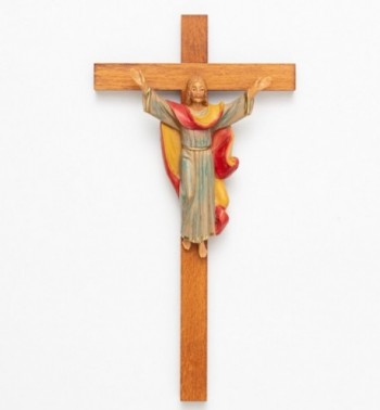 Auferstandener Christus (171) auf dem Kreuz 25x13 cm