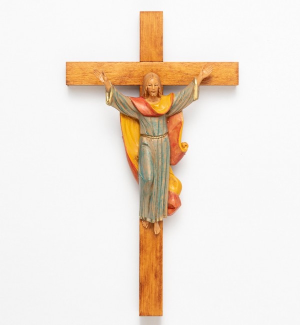 Auferstandener Christus (172) auf dem Kreuz 30x17 cm