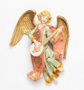 Engel mit Mandoline (367) Porzellanimitation Höhe 21 cm