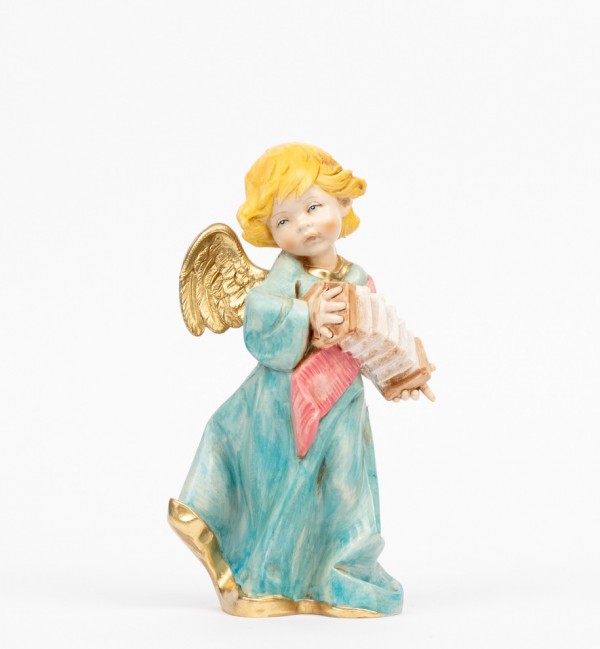 Engel mit Ziehharmonika (564) Porzellanimitation Höhe 20,5 cm