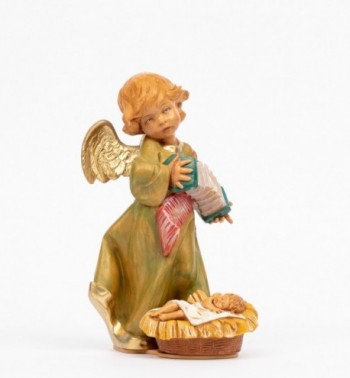 Engel mit Jesuskind und Ziehharmonika (564B) Höhe 20,5 cm