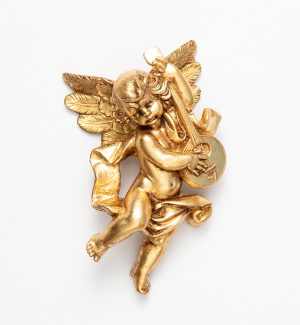 Engel mit Banjo (565) Blattgold Höhe 17 cm