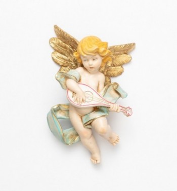 Engel mit Mandoline (567) Porzellanimitation Höhe 17 cm