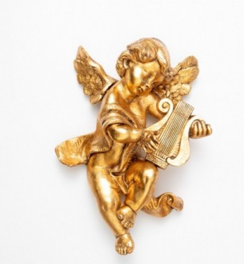 Engel mit Lyra (665) Blattgold Höhe 36 cm
