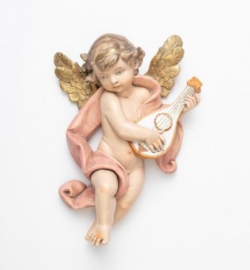 Engel mit Mandoline (666) Porzellanimitation Höhe 36 cm