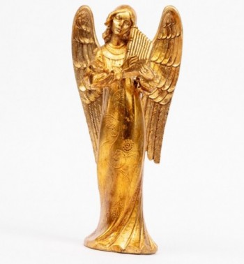 Engel mit Orgel (968) Blattgold Höhe 30 cm