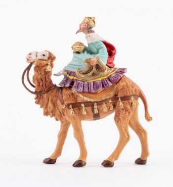 König auf Kamel (8) für Krippe in traditioneller Farbe Höhe 10 cm
