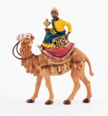 König auf Kamel (9) für Krippe in traditioneller Farbe Höhe 10 cm