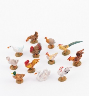 Hühner und andere Tiere - Geflügel für Krippe Höhe 10 cm