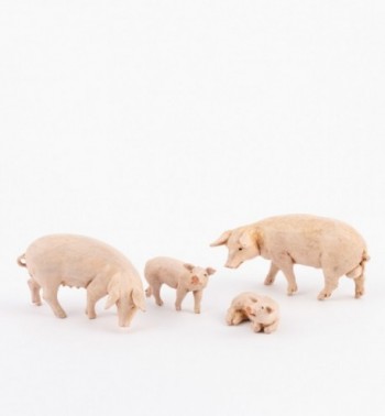 Schweinchenfamilie für Krippe Höhe 12 cm