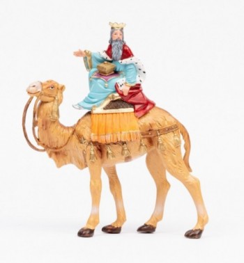 König auf Kamel (2) für Krippe in traditioneller Farbe Höhe 19 cm