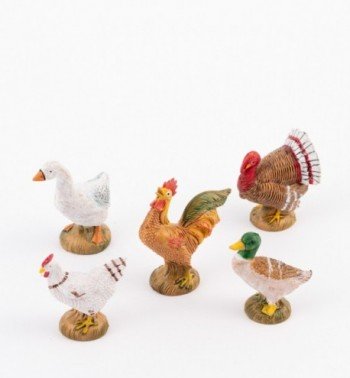 Hühner und andere Tiere - Geflügel für Krippe Höhe 19 cm