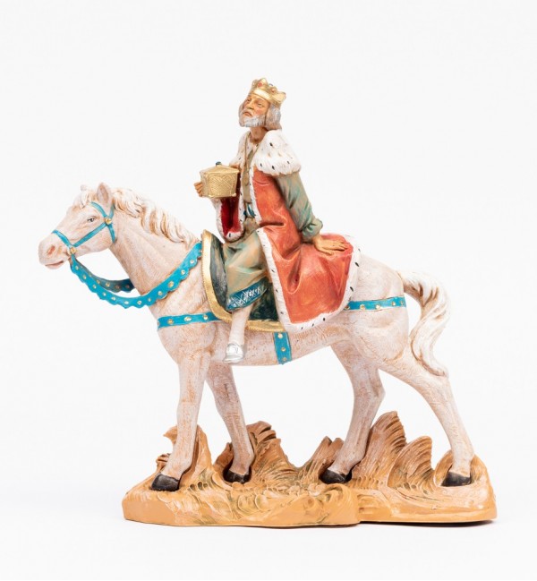 König auf Pferd für Krippe Höhe 19 cm