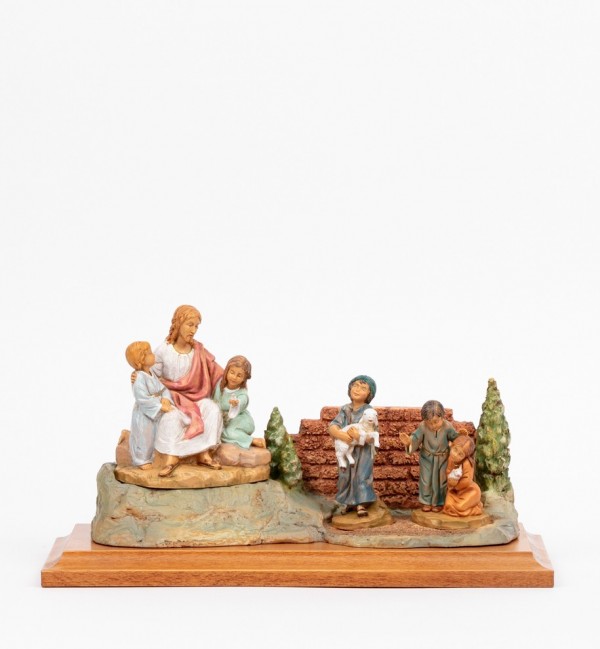 Szene Jesus mit Kindern mit Gestalten Höhe 12 cm