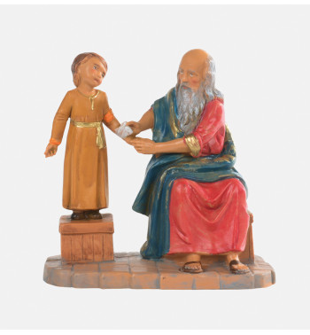 Hirten (729) für Krippe Höhe 12 cm mit lithographierter Schachtel