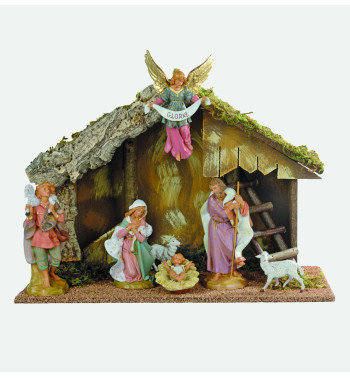 Hütte Nr. 664/L mit 7 Elementen für Krippe Höhe 19 cm
