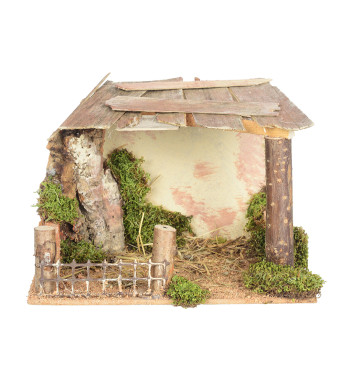Schafstall aus Holz für Ziegen Nr. 1841 Höhe 12 cm