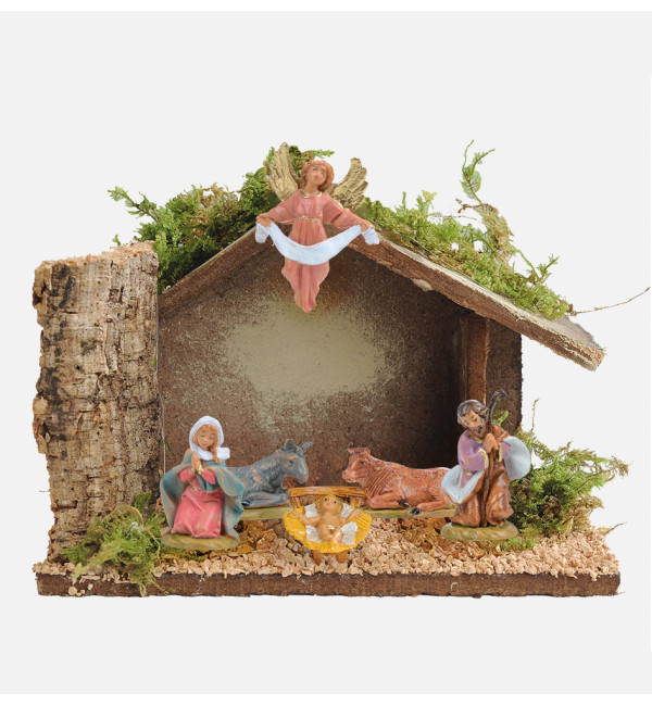 Hütte Nr. 384/L mit 6 Elementen für Krippe Höhe 4 cm